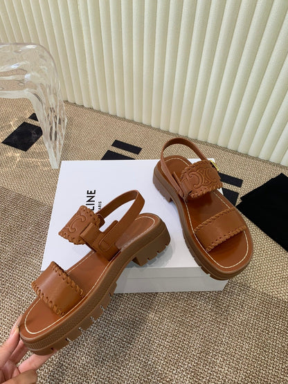 ROMAN SANDAL IN BRONZE BROWN CALFSKIN