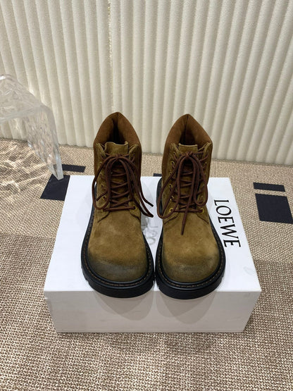 LW SIERRA COMBAT BOOT AMBER AND BLACK SUEDE