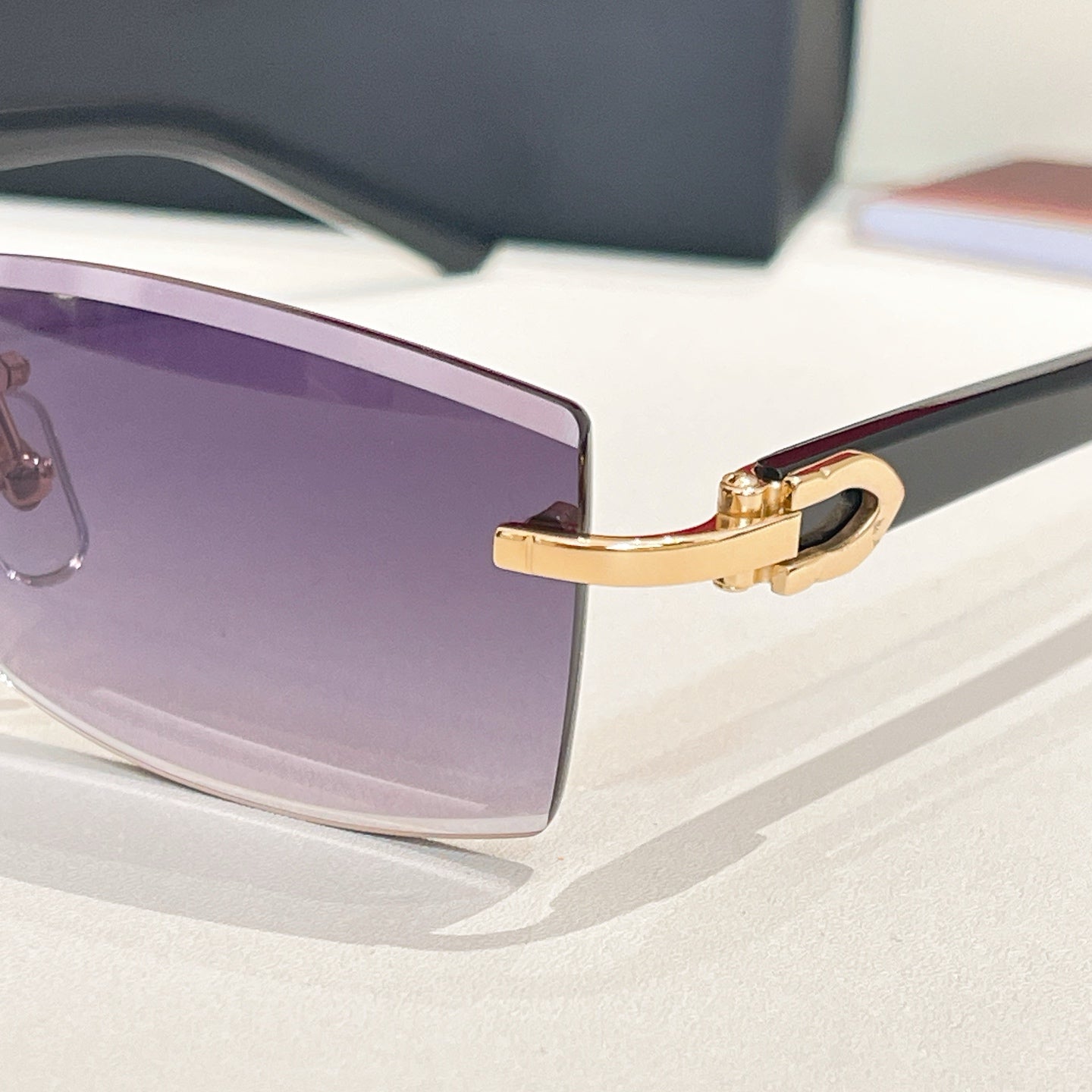 C DE RIMLESS RECTANGULAR FRAME SUNGLASSES  571828 IN METAL