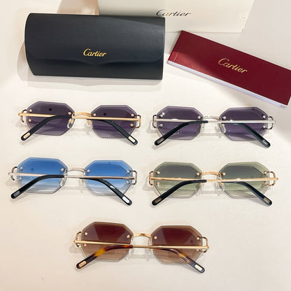 C DE RIMLESS GEOMETRIC FRAME SUNGLASSES CT0092O IN METAL