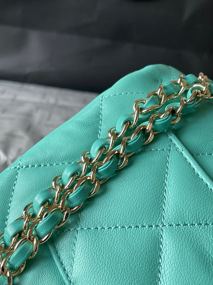 CC 20 BAG IN PERSIAN GREEN CALFSKIN GOLD HARDWARE