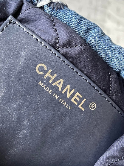 CC MINI 20 CROSSBODY BAG IN BLUE DENIM WITH CHAIN