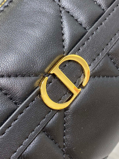 MISS CARO CIGALE MINI 18 BAG BLACK MACROCANNAGE LAMBSKIN