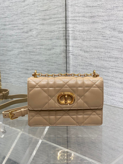 MISS CARO MINI 17 BAG IN CAMEL BEIGE MACROCANNAGE LAMBSKIN