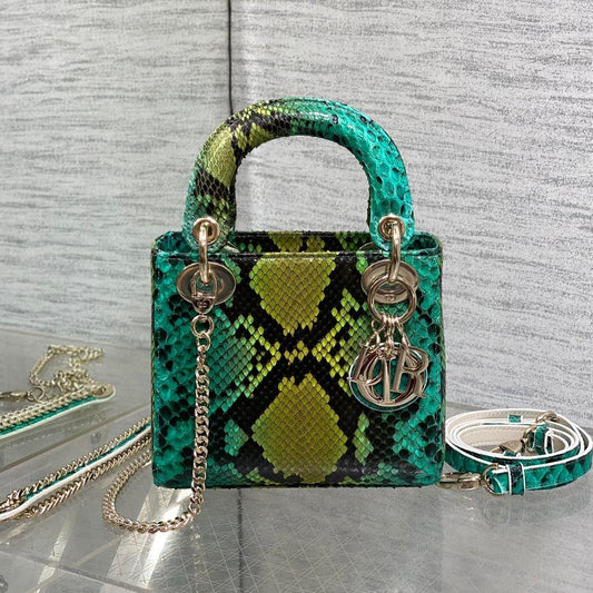 MINI 17 LADY BAG IN COLORFUL SNAKESKIN PATTERN LAMBSKIN 225963