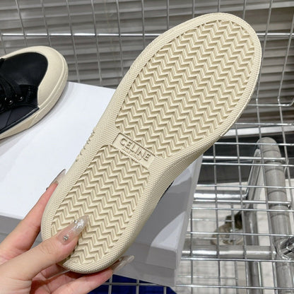 MID LOW LACE-UP ALAN SNEAKERS WITH TRIOMPHE PATCH IN CALFSKIN BLACK