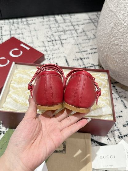 MARY JANE FLAT IN CRIMSON RED CALFSKIN