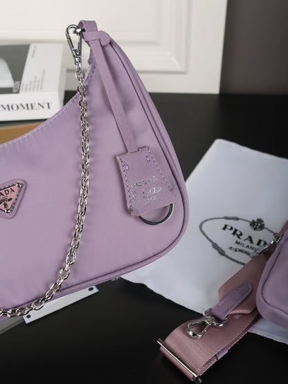 HOBO RE-EDITION BAG 25 IN VENUS PURPLE RE-NYLON SILVER HARDWARE