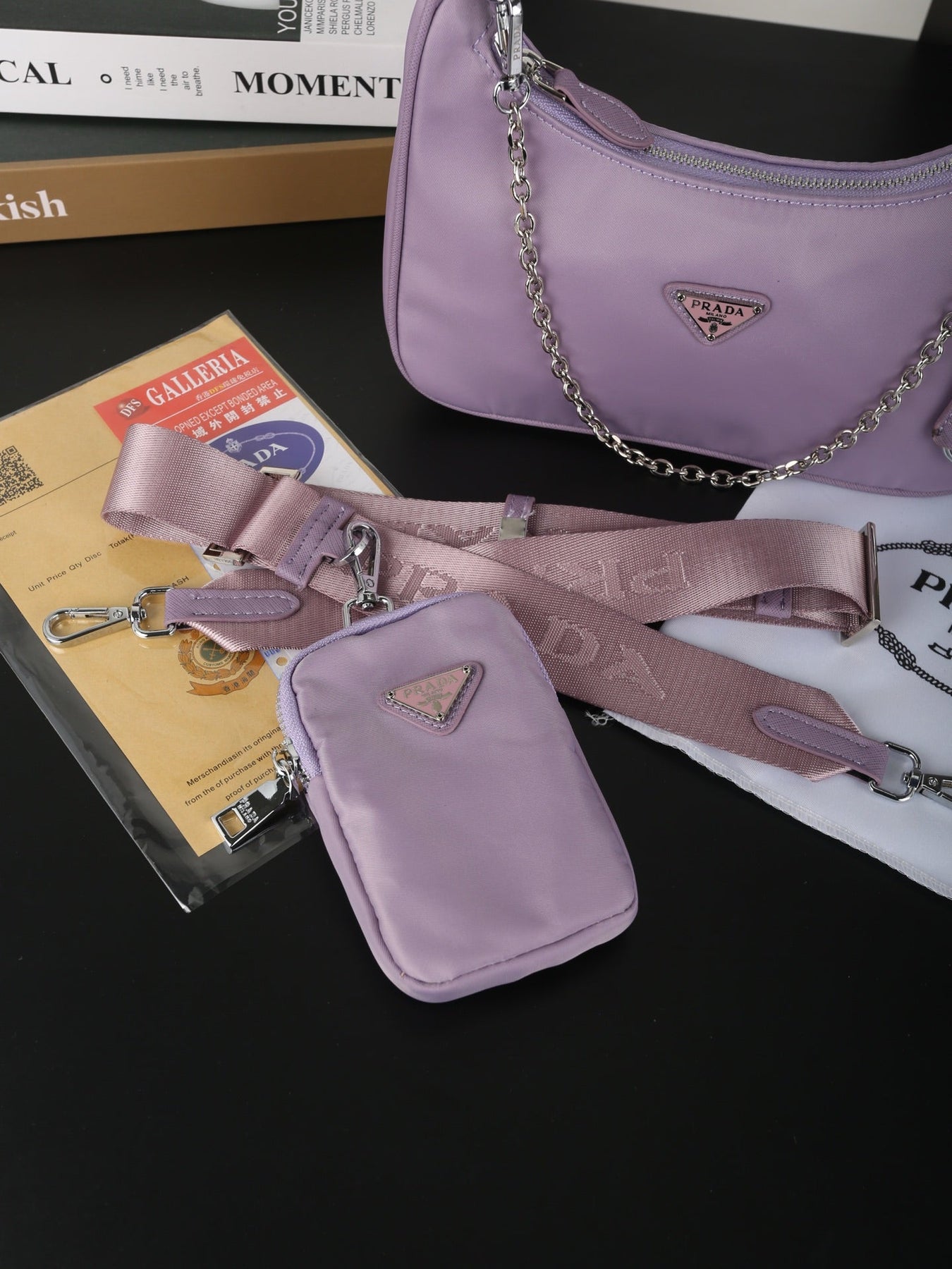 HOBO RE-EDITION BAG 25 IN VENUS PURPLE RE-NYLON SILVER HARDWARE