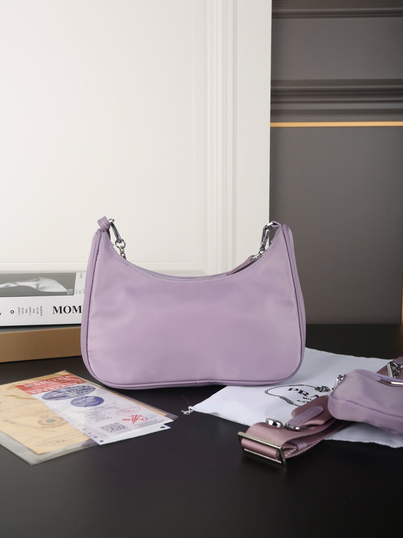 HOBO RE-EDITION BAG 25 IN VENUS PURPLE RE-NYLON SILVER HARDWARE