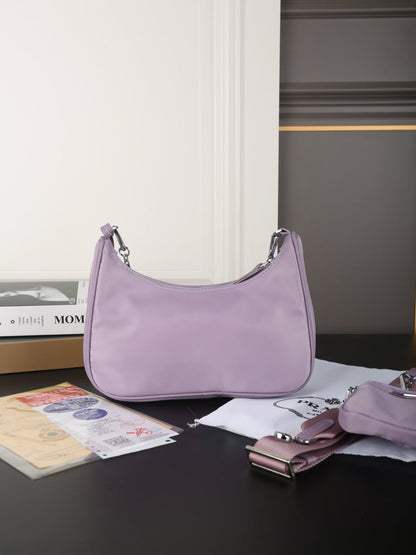 HOBO RE-EDITION BAG 25 IN VENUS PURPLE RE-NYLON SILVER HARDWARE