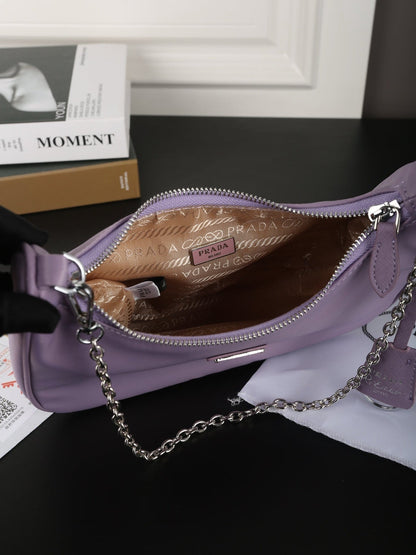 HOBO RE-EDITION BAG 25 IN VENUS PURPLE RE-NYLON SILVER HARDWARE
