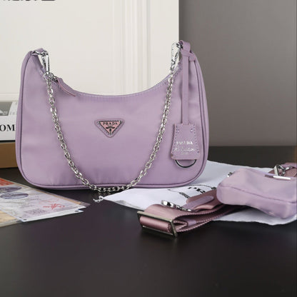 HOBO RE-EDITION BAG 25 IN VENUS PURPLE RE-NYLON SILVER HARDWARE
