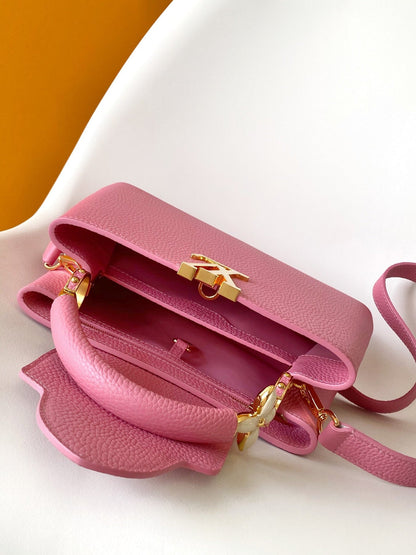 CAPUCINES MINI 21 IN MARSHMALLOW PINK TAURILLON GOLD HARDWARE