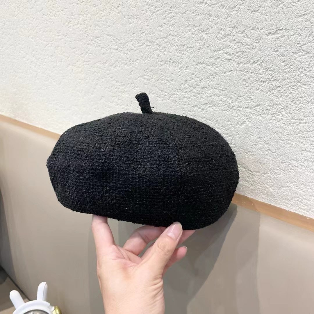 BERRET HAT IN BLACK TWEED 394272