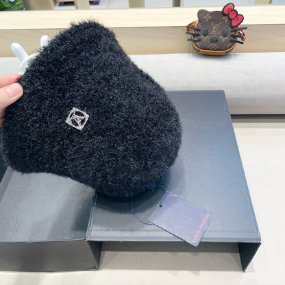 BUCKET HAT IN BLACK RABBIT FUR 404833