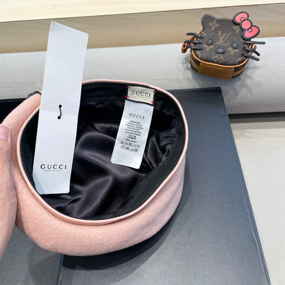 BERET HAT IN LIGHT PINK WOOL 406887