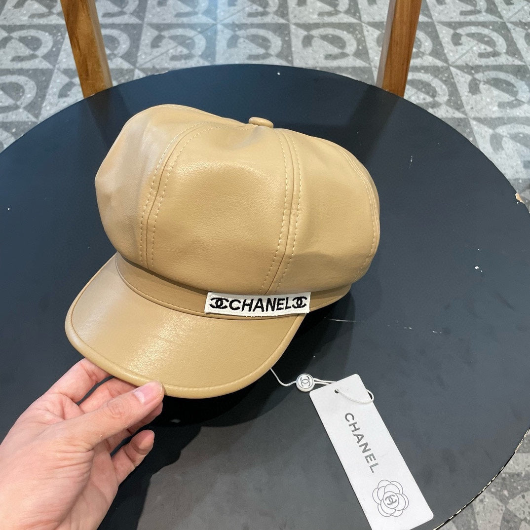 BAKER BOY CAP IN TORTILLA BROWN CALFSKIN 419447