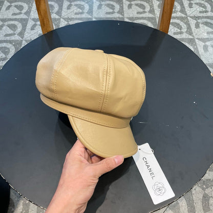 BAKER BOY CAP IN TORTILLA BROWN CALFSKIN 419447