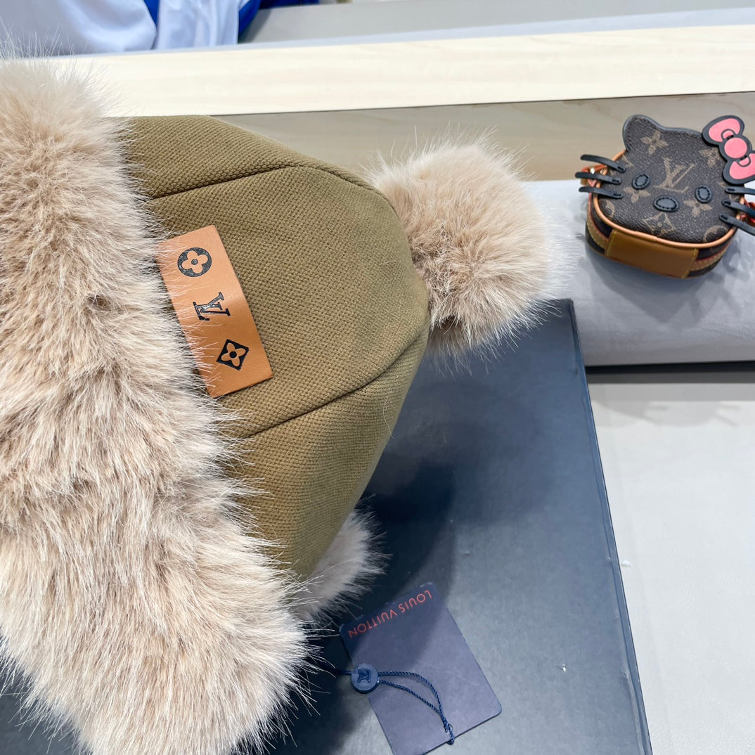 BEANIE HAT IN BROWN WOOL AND COTTON 419745