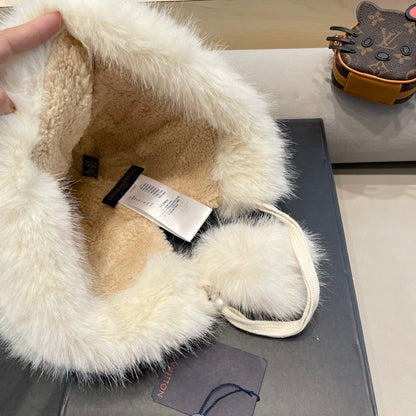 BEANIE HAT IN WHITE WOOL AND COTTON 419746