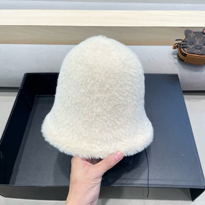 BUCKET HAT IN BEIGE RABBIT FUR 421261