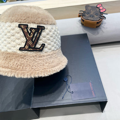 BUCKET HAT IN BEIGE MIX WHITE WOOL 421039