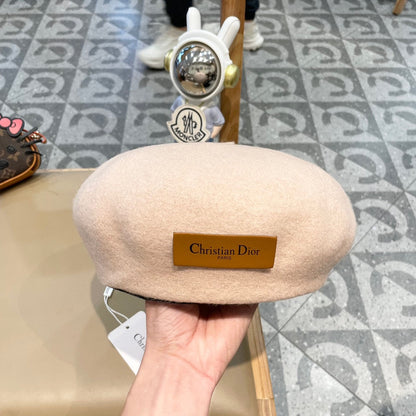 AUSTRALIAN BERET HAT IN LINEN BEIGE WOOL FELT 431715