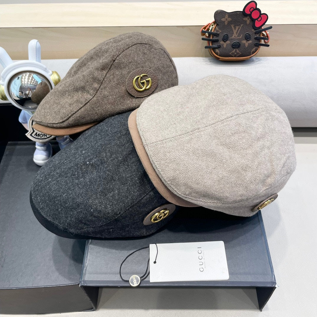 BERET RETRO HAT IN MOUSE GRAY CASHMERE 431370