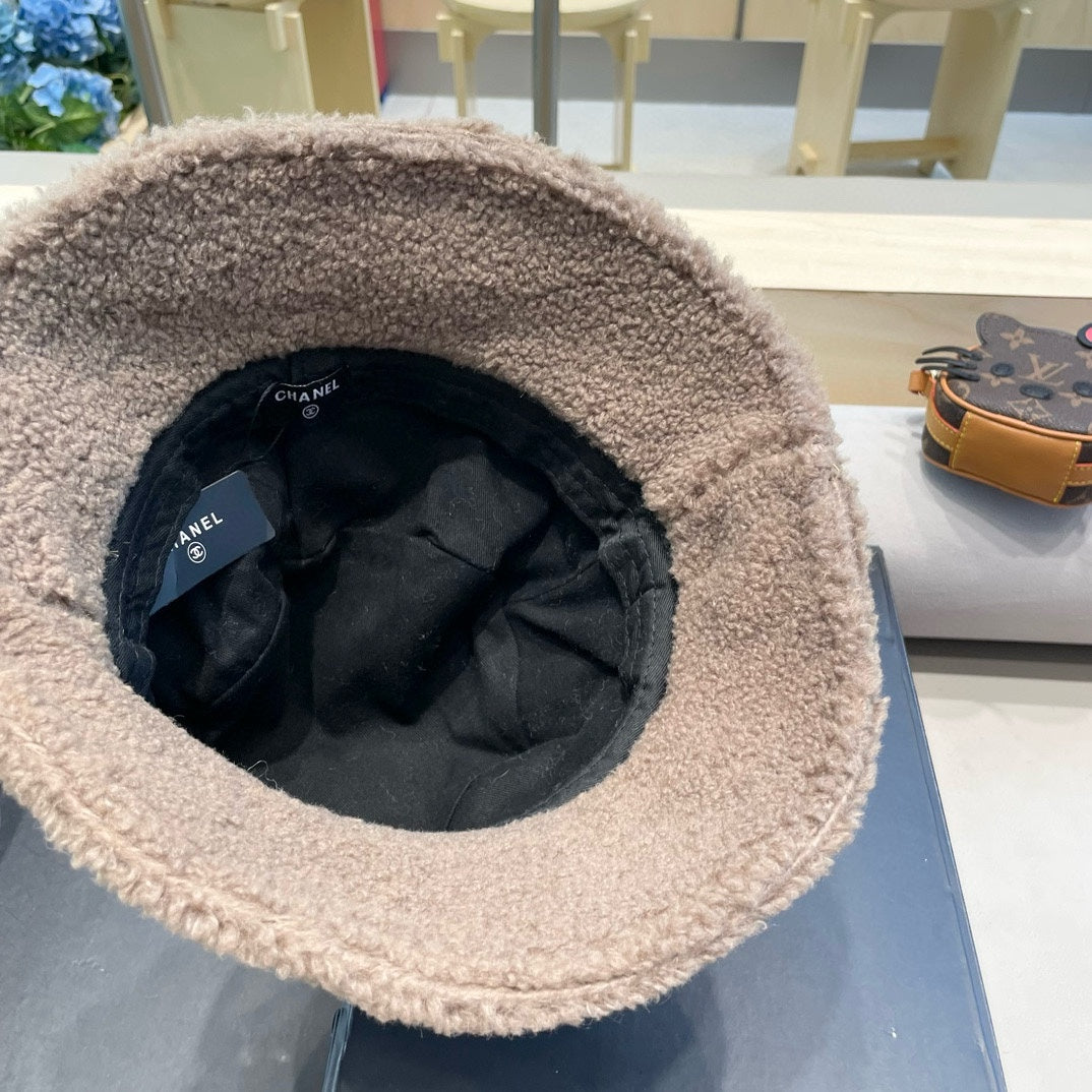 BUCKET HAT IN BEIGE MIX WENGE BROWN LAMB WOOL 431623