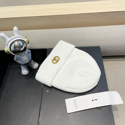 BEANIE HAT IN WHITE WOOL 433459