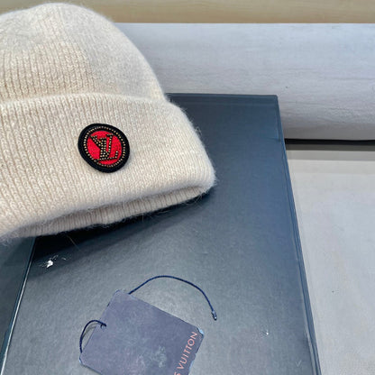 BEANIE HAT IN BEIGE WOOL AND RABBIT FUR 433474