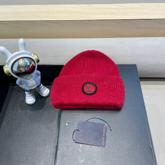 BEANIE HAT IN RED WOOL AND RABBIT FUR 433476