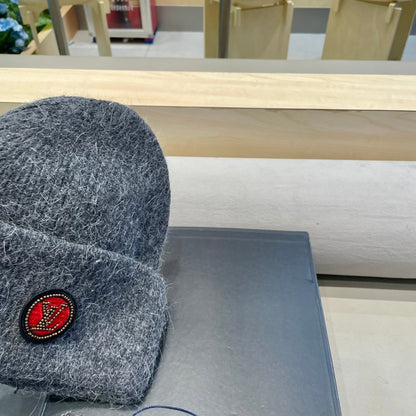 BEANIE HAT IN GRAY WOOL AND RABBIT FUR 433477