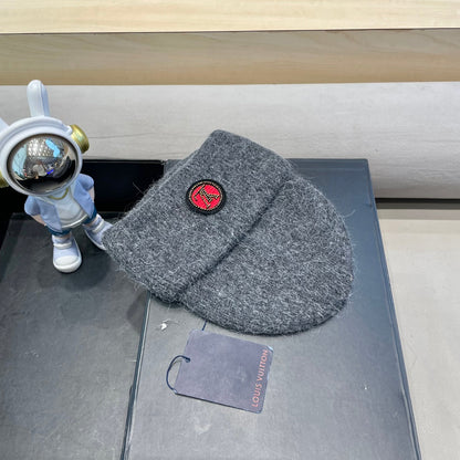 BEANIE HAT IN GRAY WOOL AND RABBIT FUR 433477