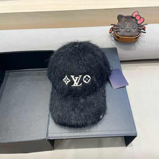 BASEBALL CAP IN BLACK RABBIT FUR 434936