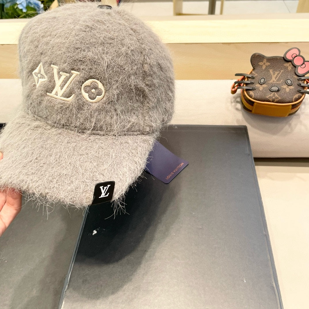 BASEBALL CAP IN GRAY RABBIT FUR 434937