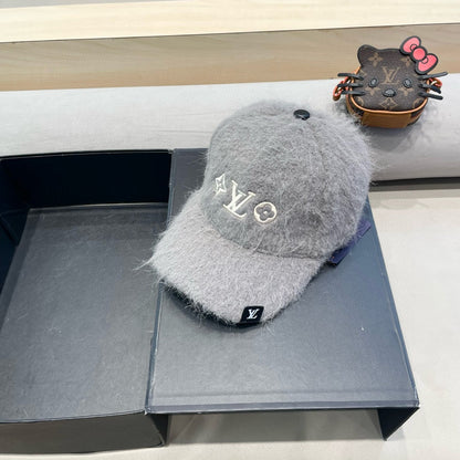 BASEBALL CAP IN GRAY RABBIT FUR 434937