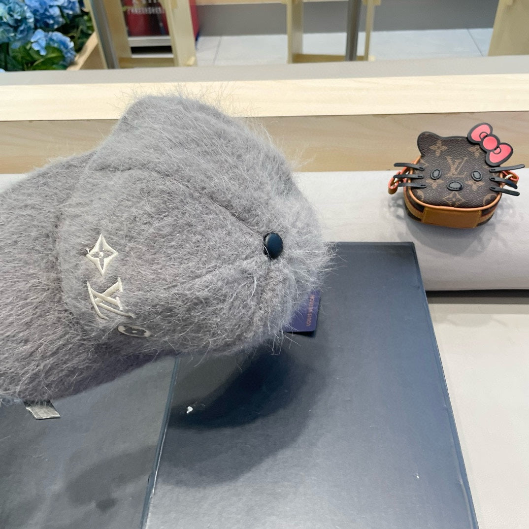 BASEBALL CAP IN GRAY RABBIT FUR 434937