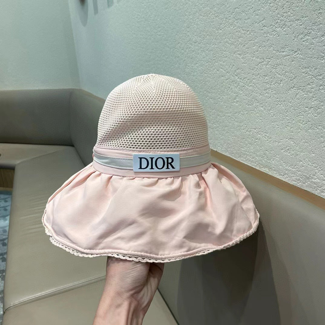 PALE BEIGE STRAW BUCKET HAT WITH BOW FABRIC BORDER 439647