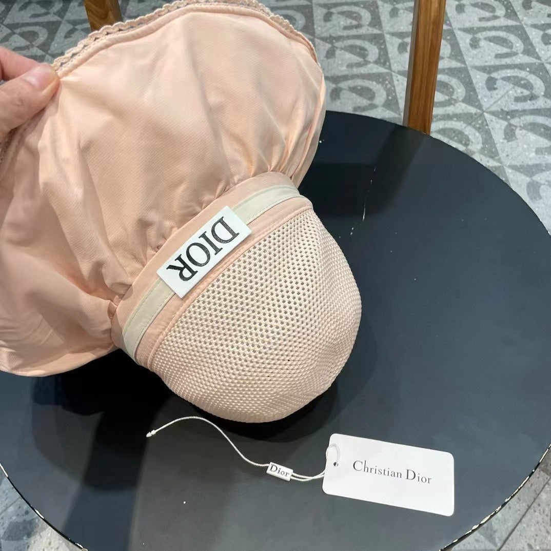 PALE BEIGE STRAW BUCKET HAT WITH BOW FABRIC BORDER 439647