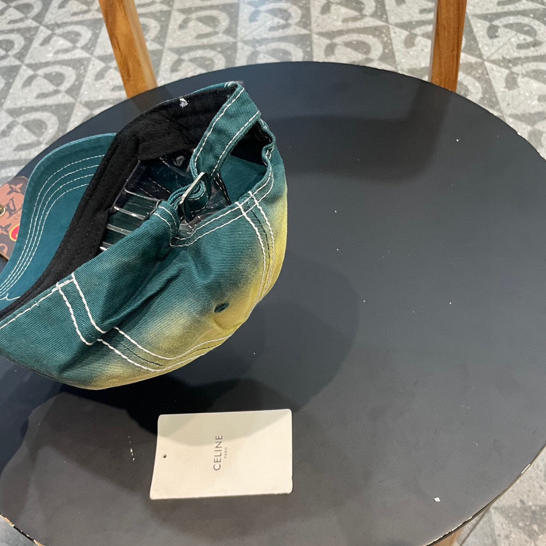 BASEBALL CAP MODEL 650509 IN YELLOW GREEN OMBRE COTTON