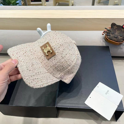 BASEBALL CAP MODEL 650506 IN BEIGE TEXTURED SPARKLE FABRIC