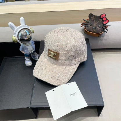 BASEBALL CAP MODEL 650506 IN BEIGE TEXTURED SPARKLE FABRIC