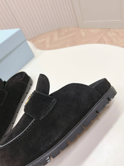 PRA SABOTS MULES BLACK SUEDE