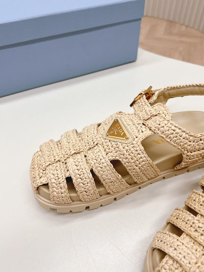 Monolith Crochet Cage Sandals 30 Beige