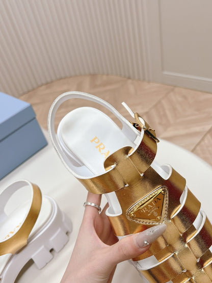 Pra Rubber Monolith Sandals 55 Gold White
