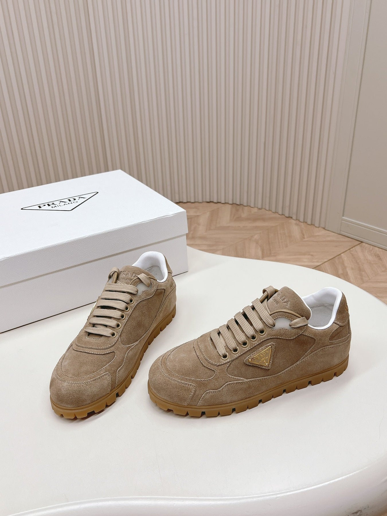 PRA FADED SUEDE SNEAKERS PEANUT
