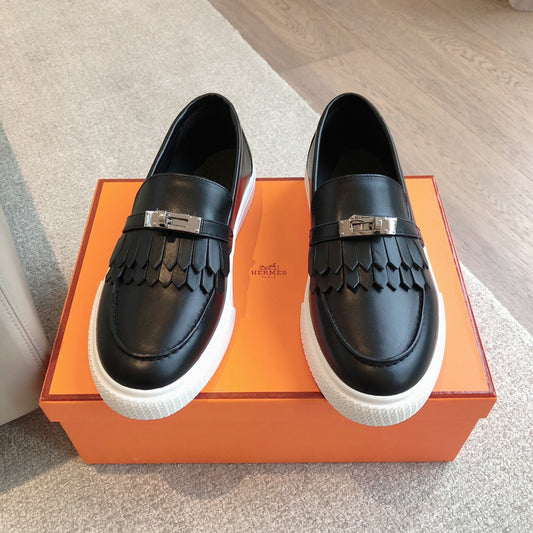 GAME SLIP-ON SNEAKER BLACK WITH TASSELS CALFSKIN