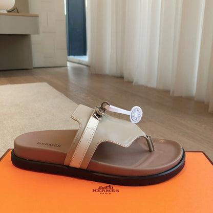 EMPIRE SANDAL LIGHT BROWN MIX CREAM CALFSKIN